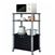 Modern 3-Shelf Kitchen Baker’s Rack Cart on Wheels in  Black Wood Finish
