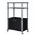 Modern 3-Shelf Kitchen Baker’s Rack Cart on Wheels in  Black Wood Finish
