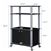 Modern 3-Shelf Kitchen Baker’s Rack Cart on Wheels in  Black Wood Finish