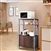 Modern 3-Shelf Kitchen Baker’s Rack Cart on Wheels in Brown Wood Finish