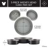 Farberware Disney Bake with Mickey Mouse 3 Piece Nonstick Mickey Head Cake Pan Set, Black