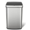 KitchenGrey 13-Gallon Stainless Steel Kitchen Trash Can with Motion Sensor Lid