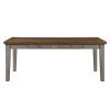 Gray Finish Traditional Style 7pc Dining Set Drawers Table and 6x Side Chairs Ladder Back Design Wooden Furniture