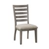 Gray Finish Traditional Style 7pc Dining Set Drawers Table and 6x Side Chairs Ladder Back Design Wooden Furniture